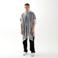 Дождевик взрослый пончо &laquo;Кроме, как из себя, и выйти-то некуда&raquo;, оверсайз, 44-52, 97 х 120 см, цвет белый