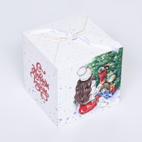 Новый год. Коробка складная, подарочная новогодняя "Домашний уют" 14 х 14 х 14 см. Новый год. Коробка складная, подарочная новогодняя "Домашний уют" 14 х 14 х 14 см.