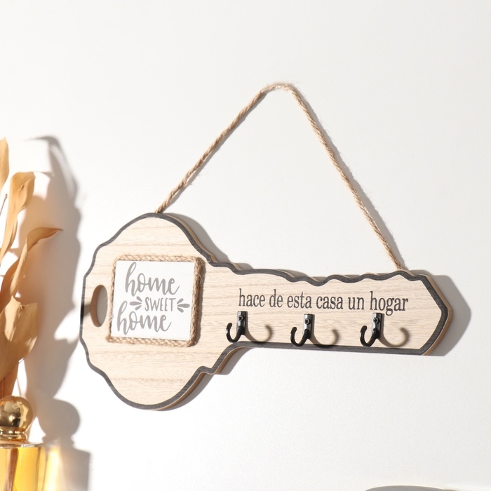 Крючки декоративные дерево Крючки декоративные дерево "Ключ. Дом, милый дом" 2,7х31х14 см