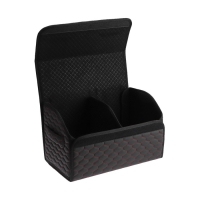 Органайзер кофр в багажник автомобиля LION, экокожа, соты, 50&times;30&times;30 см, черно-красный