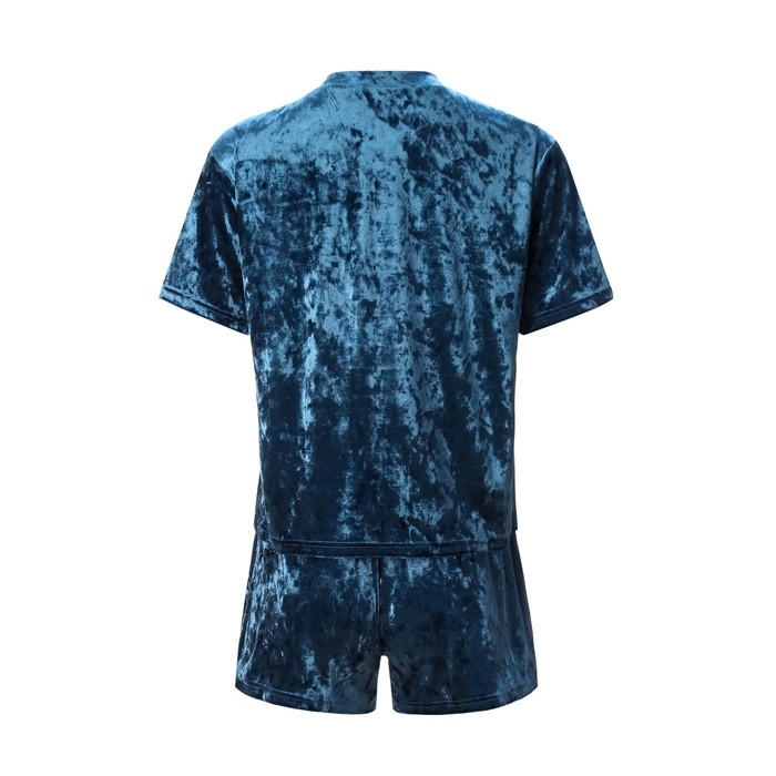 Комплект женский (футболка и шорты) KAFTAN Velvet р. 40-42, синий Комплект женский (футболка и шорты) KAFTAN Velvet р. 40-42, синий