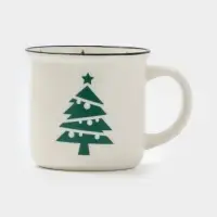 Кружка новогодняя Доляна &laquo;Елочка&raquo;, фарфор, белая