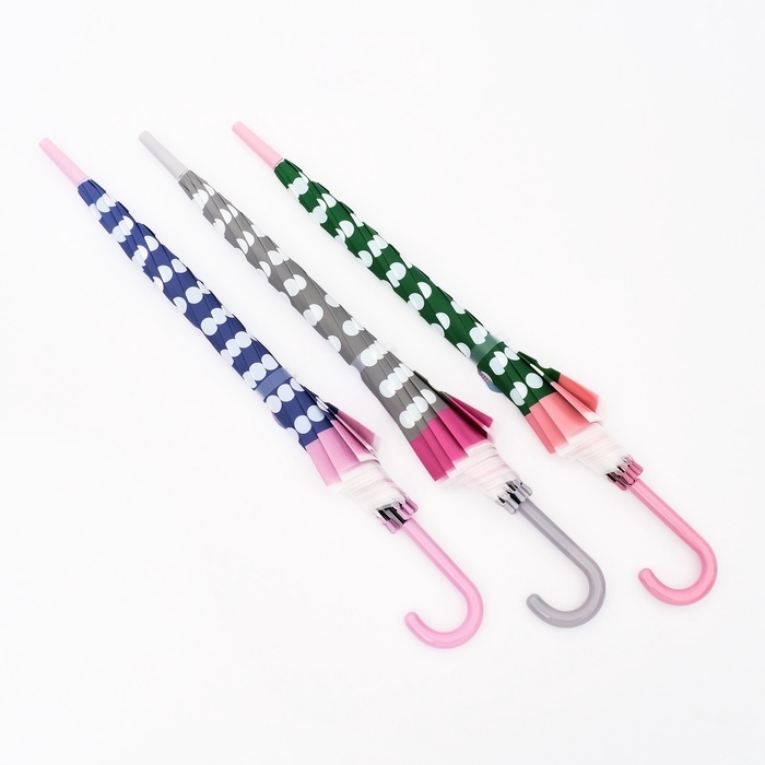 Зонт полуавтоматический &laquo;Горох&raquo;, 8 спиц, R = 47/54 см, D = 108 см, цвет МИКС