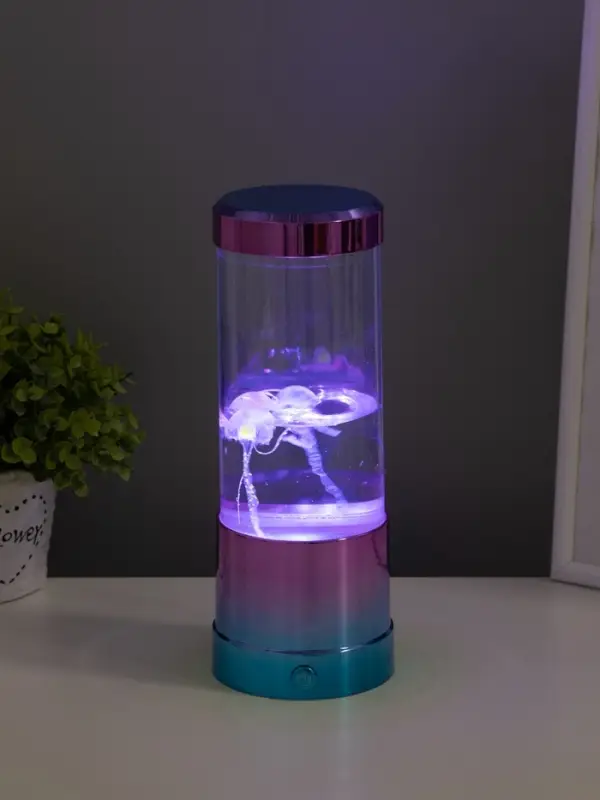 Светильник "Медузы" LED, RGB, USB, 3-5Вт, розово-голубой металлик 9х9х3 см