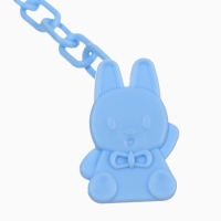 Пустышка классическая, с держателем, +0мес., цвет голубой