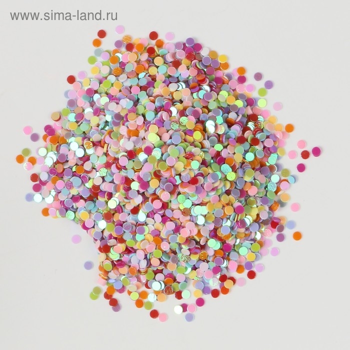 Глиттер в баночке "Конфетти" МИКС р-р 2 мм 7 гр 5х2х2 см