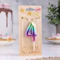 Свеча в торт &laquo;Цифра 4&raquo;, 5.5 см