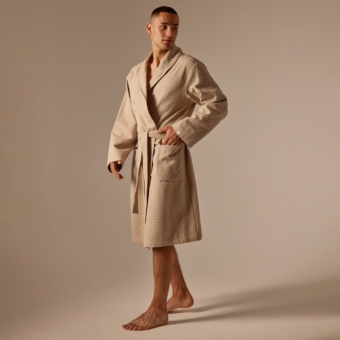 Халат вафельный мужской SL HOME: Waffle Халат вафельный мужской SL HOME: Waffle "Саббиа", размер L, 100% хлопок, 320 г/м2