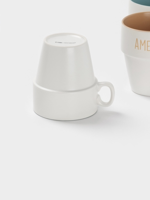 Набор кружек Доляна "Кофейная карта " 4 шт на подставке, 11х8,5х10 см, цвет белый