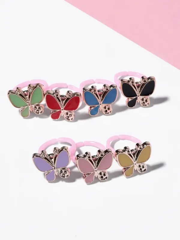 Кольцо &laquo;Выбражулька&raquo; бабочка эмаль, МИКС, безразмерное