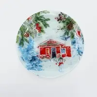 Тарелка круглая "Новогодняя акварель", 20 см