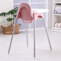 Стульчик для кормления пластиковый, розовый