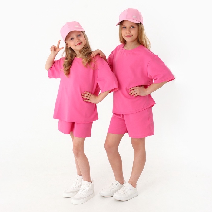 Кепка детская для девочки, цвет розовый рр 54см