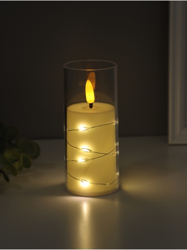 Ночник свеча Ночник свеча "Романтик" LED 3xLR44 5,5х5,5х12,,5см