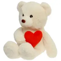 Мягкая игрушка "Медведь Люк", цвет молочный, с сердцем, 35см МЛюк/25/53