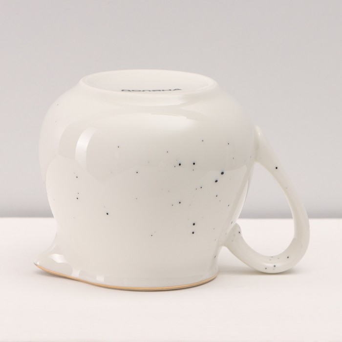 Сервиз фарфоровый чайный Доляна &laquo;Млечный путь&raquo;, 15 предметов: 6 чашек 220 мл, 6 блюдец d=13,5 см, молочник 300 мл, сахарница 350 мл, чайник 1000 мл, цвет белый