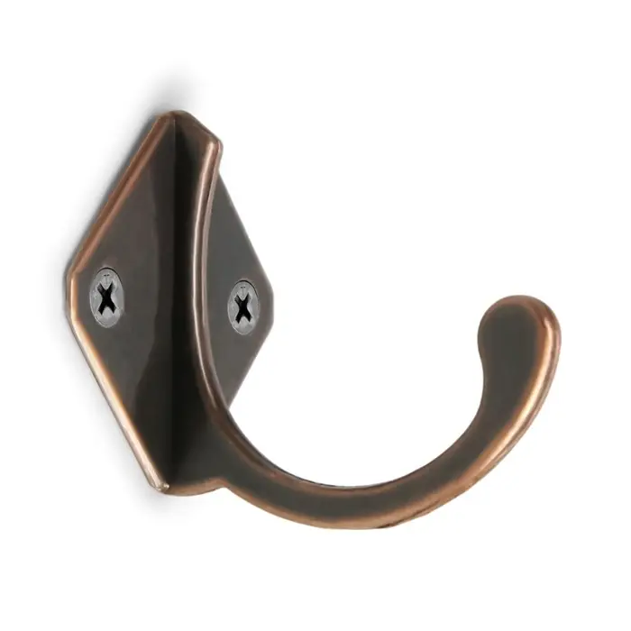 Крючок мебельный ТУНДРА TKO026, однорожковый, медь, 20 шт.