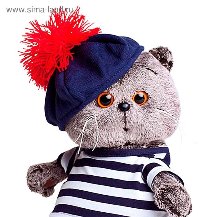 Мягкая игрушка &laquo;Басик&raquo;, в тельняшке и берете, 30 см