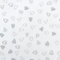 Бумага упаковочная тишью, &laquo;Сердечки&raquo;, 50 см &times; 70 см 17 грамм, белая