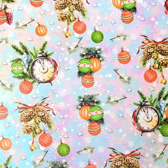 Бумага упаковочная глянцевая &laquo;Новогодний подарок&raquo;, 70&times;100 см