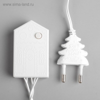 Гирлянда &laquo;Нить&raquo; 5 м, IP20, белая нить, 50 LED, свечение жёлтое, 8 режимов, 220 В