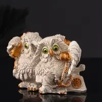 Фигура "Совы говорят по телефону" 8х12х7 см, серый