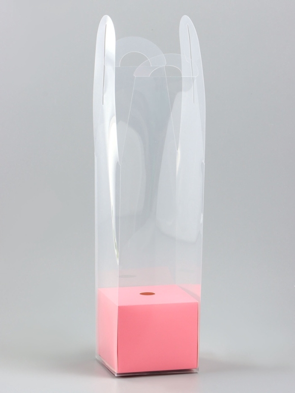 Коробка для мини букетов 28 х 8 х 8 см, розовый