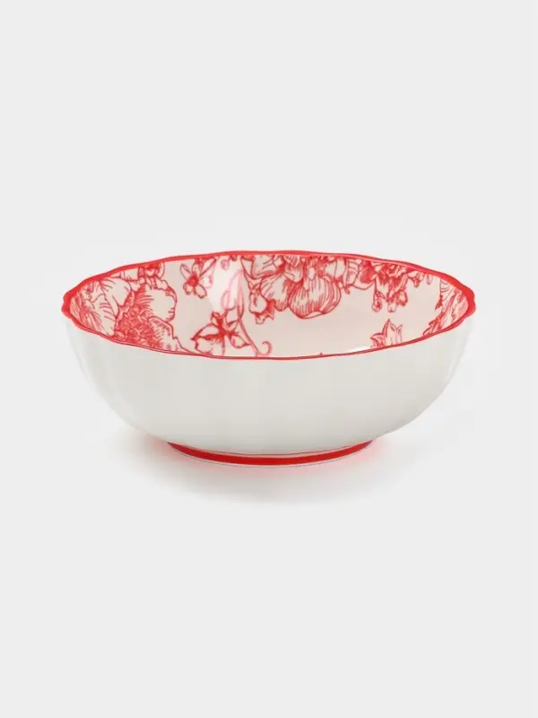 Салатник Botanica, 15&times;5.5 см, фарфор, белый, красный