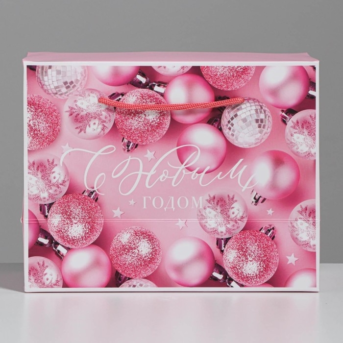 Пакет-коробка &laquo;Розовые шары&raquo;, 23 х 18 х 11 см