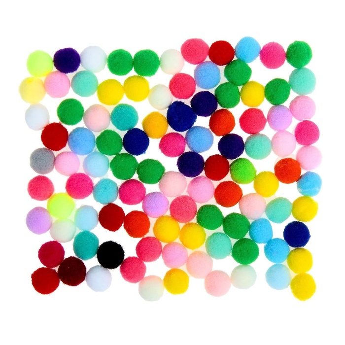 Набор текстильных деталей для декора &laquo;Бомбошки&raquo; 100 шт. набор, размер 1 шт. 1,2 см, цвет МИКС