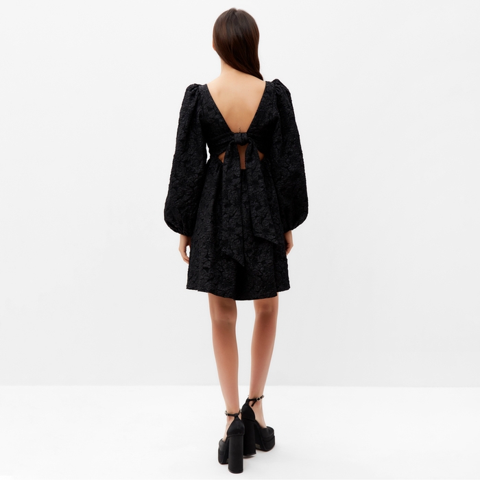 Платье женское с бантом MIST, размер S, черный Платье женское с бантом MIST, размер S, черный