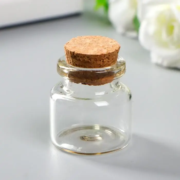 Декор для творчества стекло &laquo;Бутылочка с пробкой&raquo;, 10 мл, 3&times;3&times;3 см