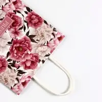 Пакет подарочный крафт &laquo;Цветы&raquo;, 18&times;8&times;25 см