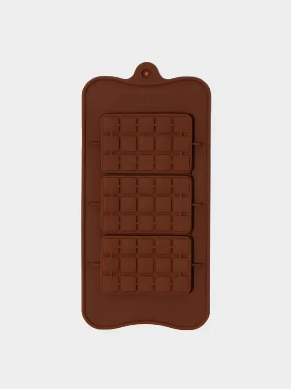 Форма для шоколада Доляна &laquo;Мини-десерт&raquo;, силикон, 22&times;11 см, 3 ячейки (5&times;7.5 см), коричневая
