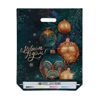 Пакет "Сибирский декор", полиэтиленовый с вырубной ручкой, 38х47 см, 60 мкм