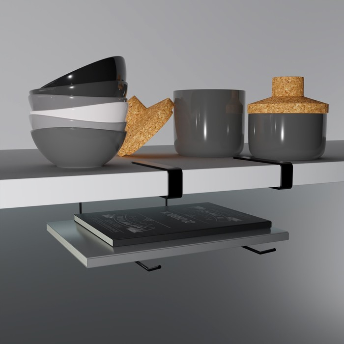 Держатель для кухонных принадлежностей и разделочных досок Доляна, 27&times;11,5&times;8 см, цвет чёрный