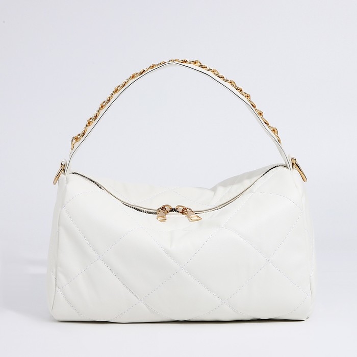 Сумка-багет на молнии, цвет белый Сумка-багет на молнии, цвет белый