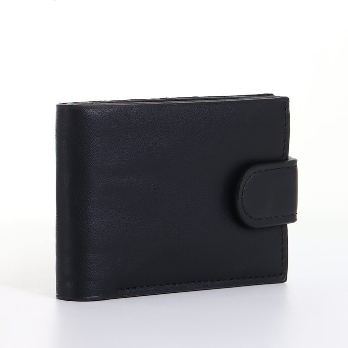 Портмоне мужское на кнопке, цвет чёрный Портмоне мужское на кнопке, цвет чёрный