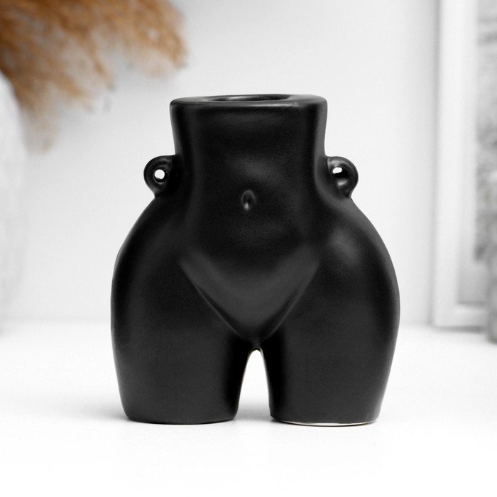 Подсвечник Подсвечник "Марта" черный глянец, 10х6х8см