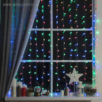 Гирлянда &laquo;Занавес&raquo; 2 &times; 1.5 м с насадками &laquo;Шарики&raquo;, IP20, прозрачная нить, 360 LED, свечение мульти, 8 режимов, 220 В