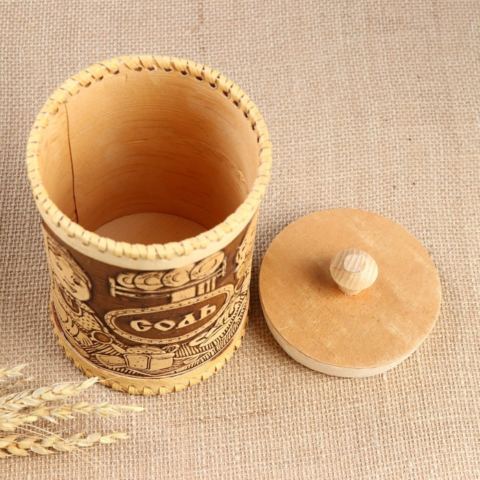 Туес &laquo;Дедушка и бабушка&raquo;, соль,10х17,5 см, береста