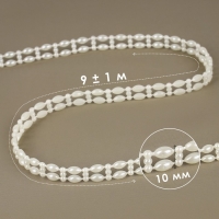 Жемчуг на нитях, плоский, 10 мм, 9 ± 1 м, цвет молочный Жемчуг на нитях, плоский, 10 мм, 9 ± 1 м, цвет молочный