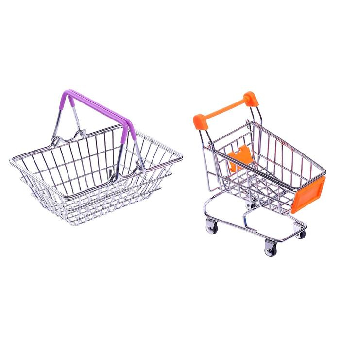 Набор для покупок &laquo;Мини-магазин&raquo; с корзинкой и тележкой