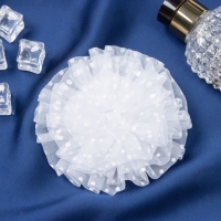 Резинка для волос бант "Школьница" классик горошек, d-10 см, белый Резинка для волос бант "Школьница" классик горошек, d-10 см, белый