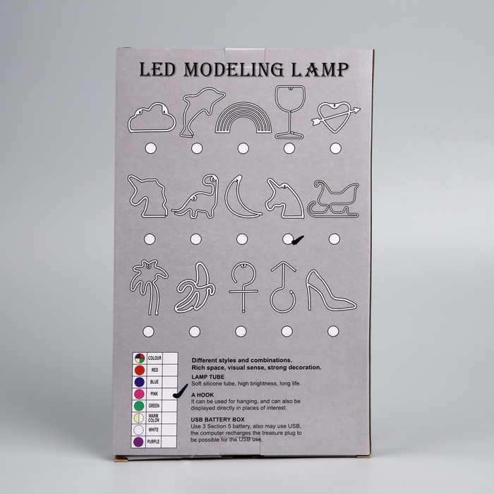 Неоновая вывеска &laquo;Единорог&raquo; 22 x 19 см, батарейки AAx3 (нет в комплекте) + USB, свечение розовое