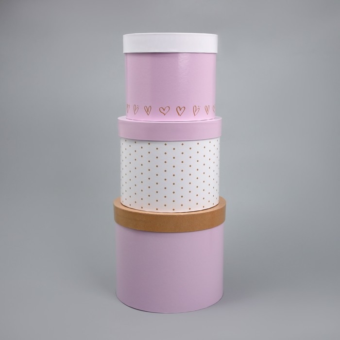 Набор шляпных коробок 3 в 1, упаковка подарочная, «For you», 16 х 16 х 14‒20 х 20 х 17 см Набор шляпных коробок 3 в 1, упаковка подарочная, «For you», 16 х 16 х 14‒20 х 20 х 17 см