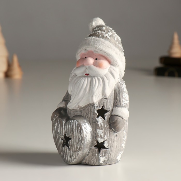 Сувенир керамика свет Сувенир керамика свет "Дед Мороз с сердечком" 8,3х7,5х16,5 см