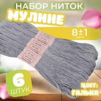 Набор ниток мулине №318, 8 &plusmn; 1 м, 6 шт, цвет галька