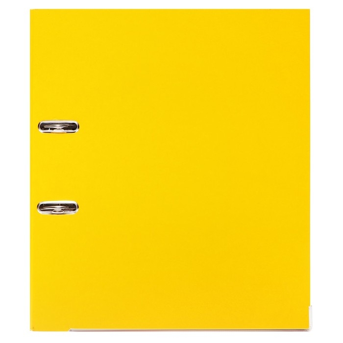 Папка-регистратор А4, 50 мм, Calligrata, ПВХ, тиснение "лен", металлическая окантовка, карман на корешок, собранная, желтая, микс