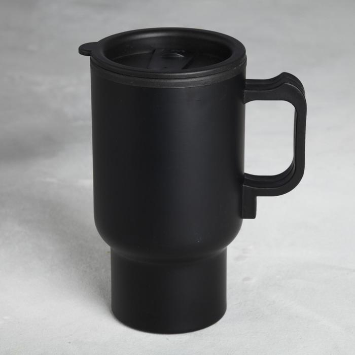 Термокружка, 450 мл, Автомобильная &laquo;Настоящий мужчина&raquo;, сохраняет тепло 3 ч, с подогревом от прикуривателя